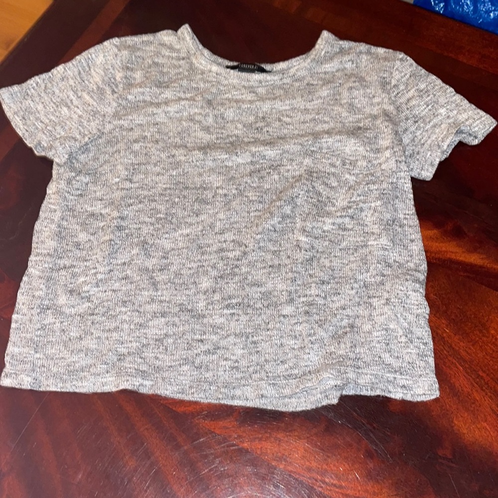 Gray crop top